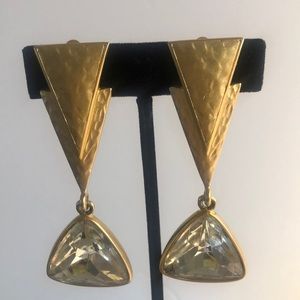 Vintage F.O. Inc Fernando originals gold & crystal earrings